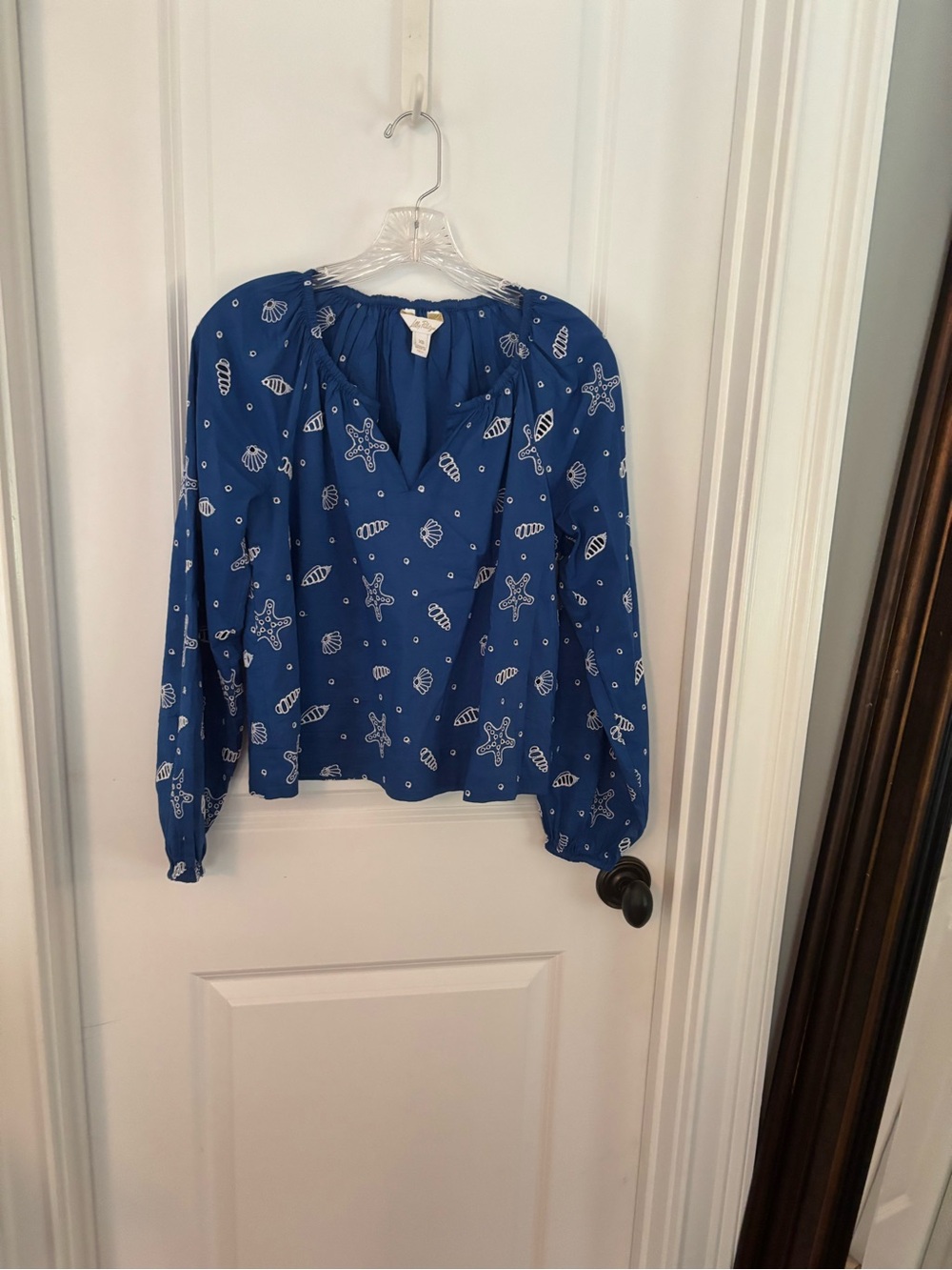 Lilly Pulitzer Royal Blue Seashell Print Blouse